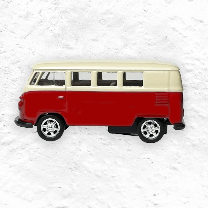 VW Bus - small - Model Car in red/orange/yellow/blue