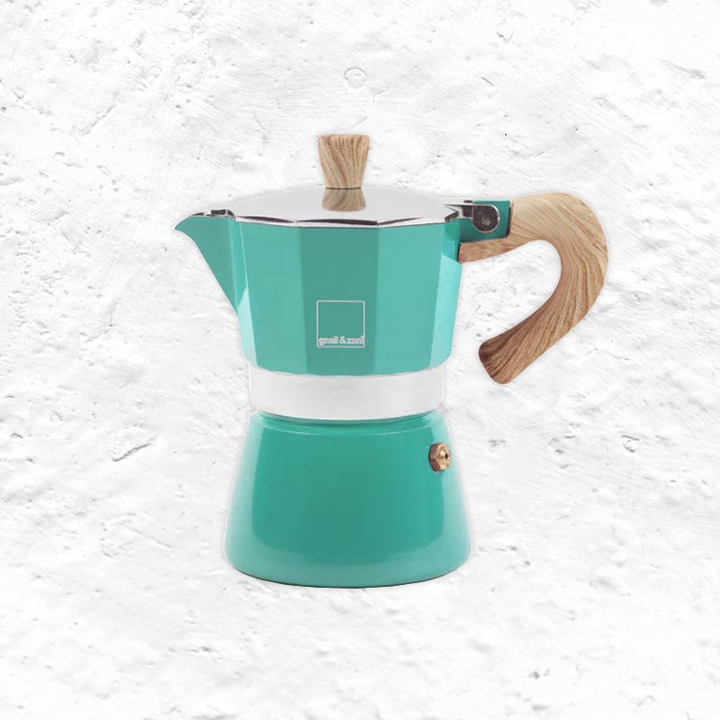Venezia 3 Cup Espresso Maker - Smoke Green - by Gnali & Zani