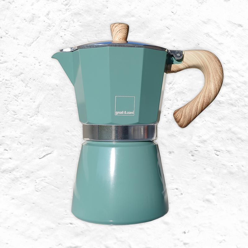 Venezia 6 Cup Espresso Maker - Smoke Green - by Gnali & Zani