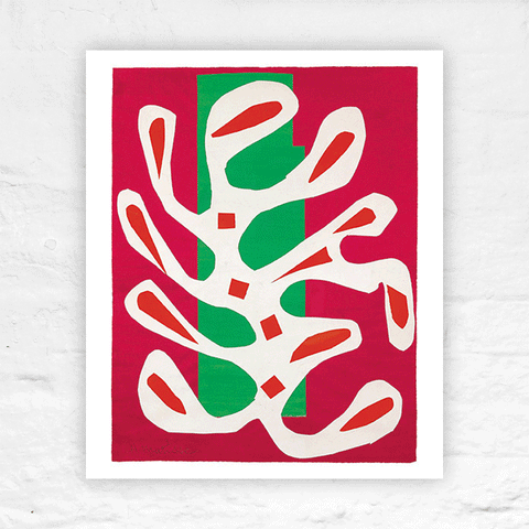 White Algae on a Red and Green Background, 1947 print by Henri Matisse