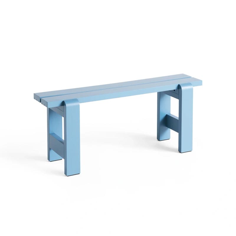 Weekday Bench - W111 x D23 x H45 - Azure Blue,  Pine - des. Hannes & Fritz for HAY
