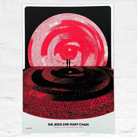 The Jesus and Mary Chain poster by WeThreeClub - 2 colour screenprint, signed and numbered by WeThreeClub