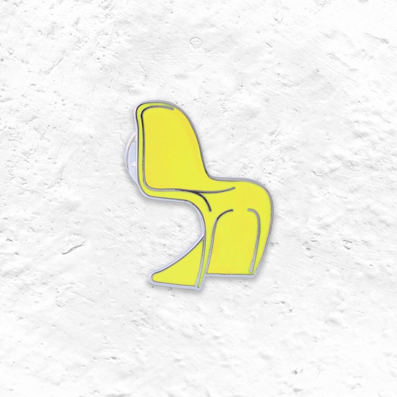 Yellow Panton Chair Cloisonné Enamel Pin Badge