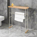 'Yoku' Caddy Towel Rail - Oak - by Wireworks