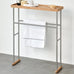 'Yoku' Caddy Towel Rail - Oak - by Wireworks