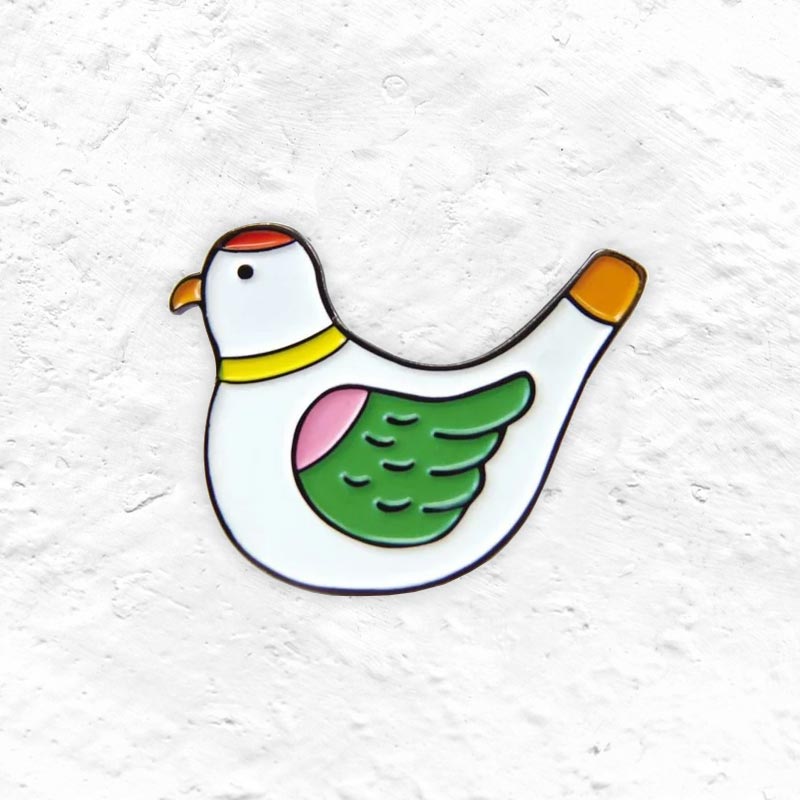 New Retro Pin Badge - Bird - by Hightide