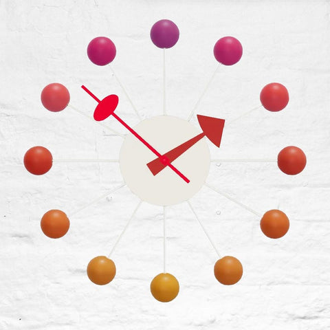 Ball Wall Clock (Sunset) - Limited Edition des. George Nelson 1949-1960, (made by Vitra)