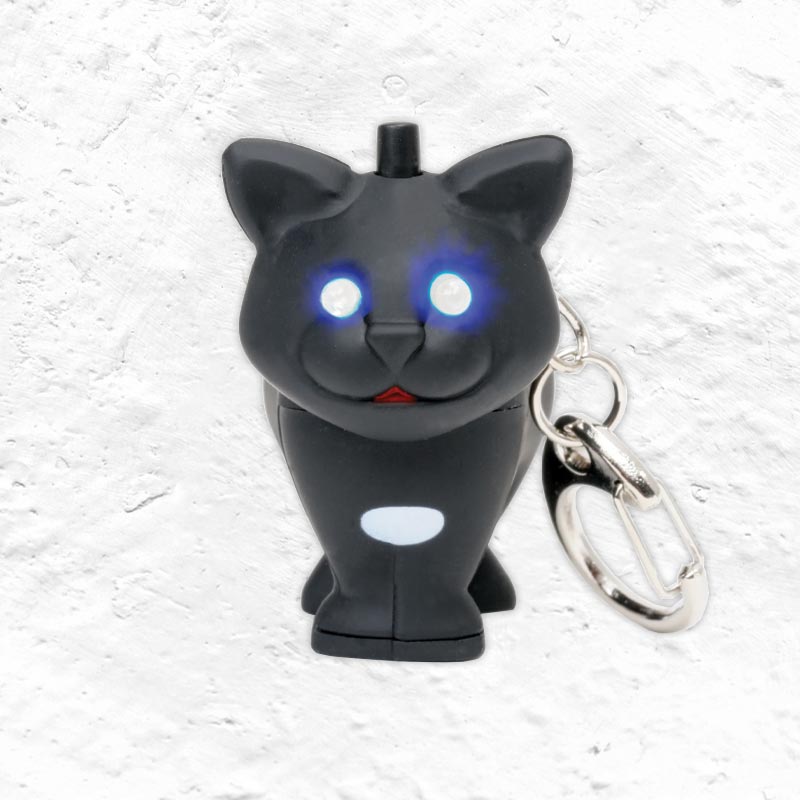Cat LED Keyring - by Kikkerland
