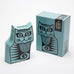 Magpie x Hornsea, Cat Moneybox in Teal, orignal des. by John Clappison