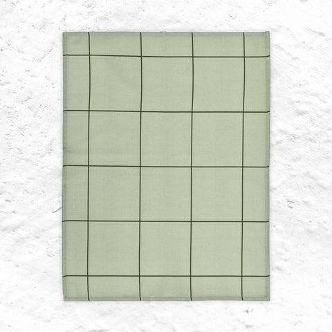 Checks and Stripes Tea towel - Green - by Muurla
