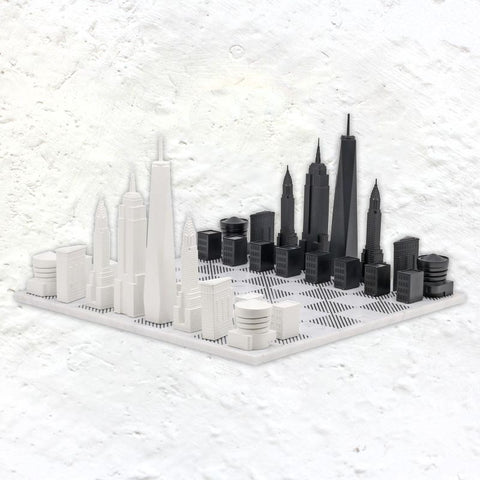 New York Chess Set by Skyline - Carrara Marble Board