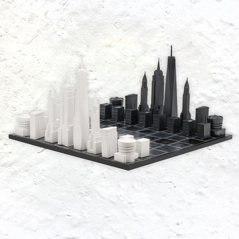 New York Chess Set by Skyline - City Map Wooden Board