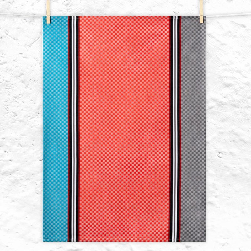 Coral Chives (Ciboulette corail) Tea Towel, by Tissage Moutet