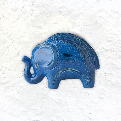 Rimini Blu Elephant Number 112 des. Aldo Londi for Bitossi