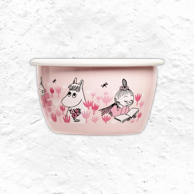 Moomin Enamel Bowl - In the garden, girls - by Muurla