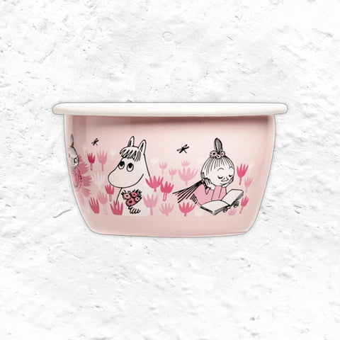 Moomin Enamel Bowl - In the garden, girls - by Muurla