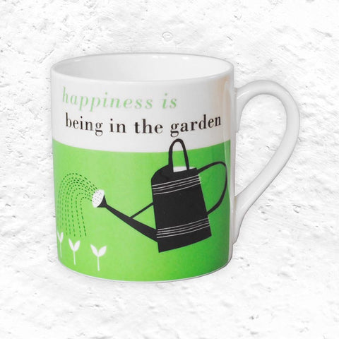 Happiness mug - Garden, Green - Bone China decorated in Stoke-on-Trent by Repeat Repeat