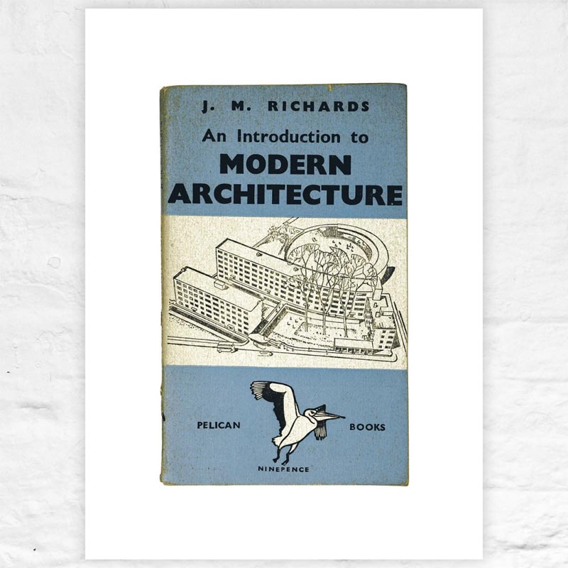 An Introduction to Modern Architecture print - Pelican Books midcentury cover