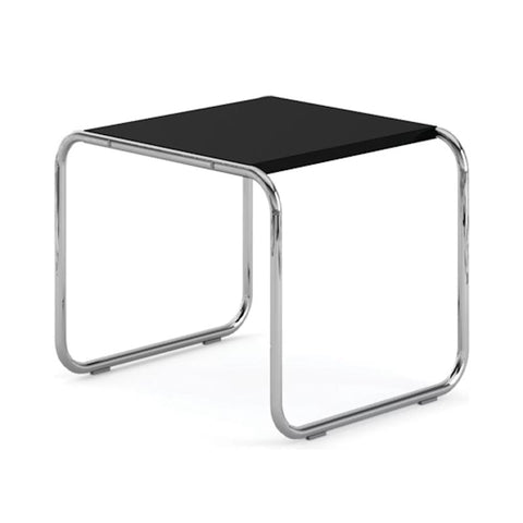 Laccio side table - chrome frame - black Fenix top - designed by Marcel Breuer, 1924 - made by Knoll