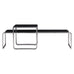 Laccio side table - chrome frame - black Fenix top - designed by Marcel Breuer, 1924 - made by Knoll