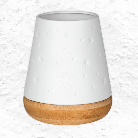 Poetry Tea Light Holder with Wooden Base - Stars - by Räder