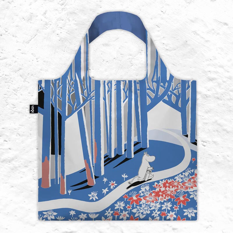 LOQI Foldaway Shopping Bag - Moomin - Blue Forest