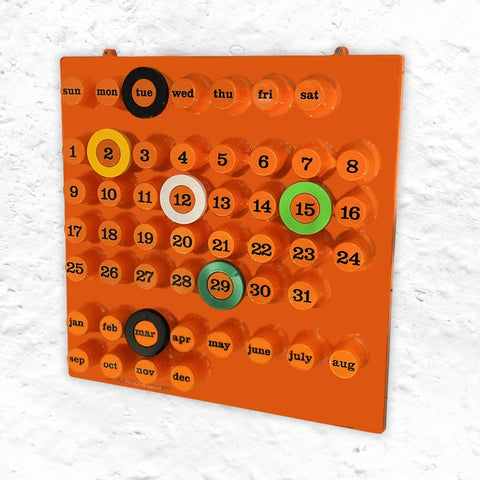 Ring-a-Date Perpetual Calendar - Orange