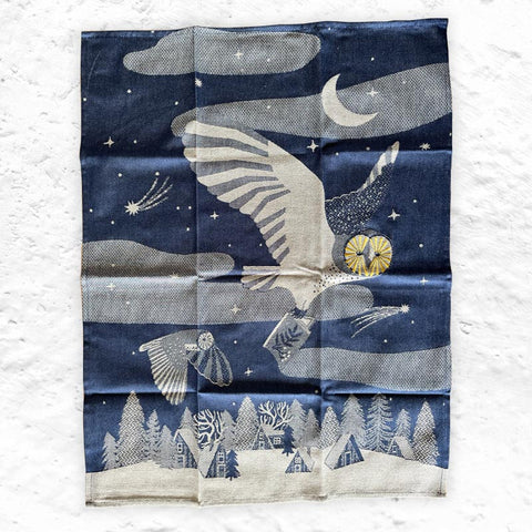 Chouette - Christmas Tea Towel - by Tissage Moutet