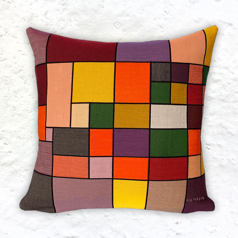 Paul Klee Harmonie de la Flore Nordique cushion, woven by Jules Pansu