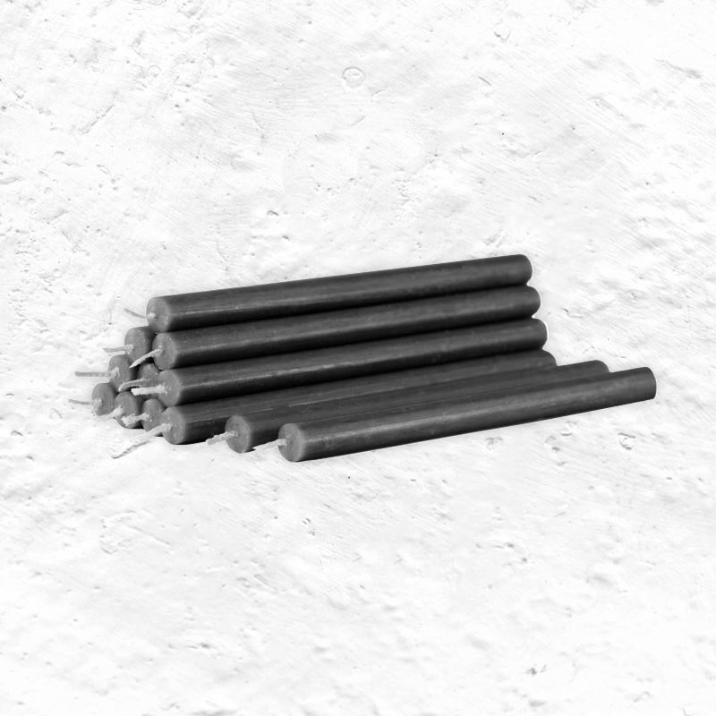 Stoff Candles - set of 12, anthracite