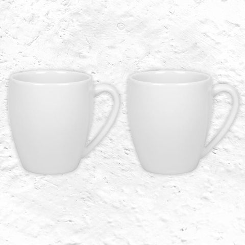 Coffee Bar White Bone China Coffee Cups - Set of 2 - by Könitz