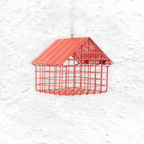 Cottage Suet Ball Bird Feeder - Red - by Wildlife Garden