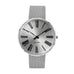 Roman Sunray Silver Watch, des. Arne Jacobsen - 40mm - Silver