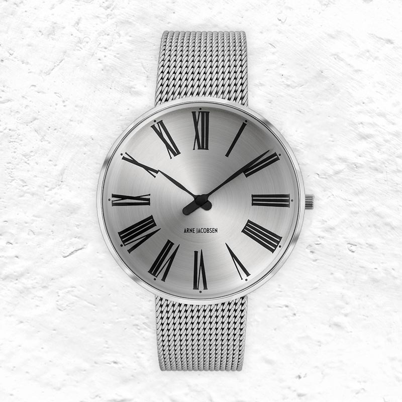 Roman Sunray Silver Watch, des. Arne Jacobsen - 40mm - Silver