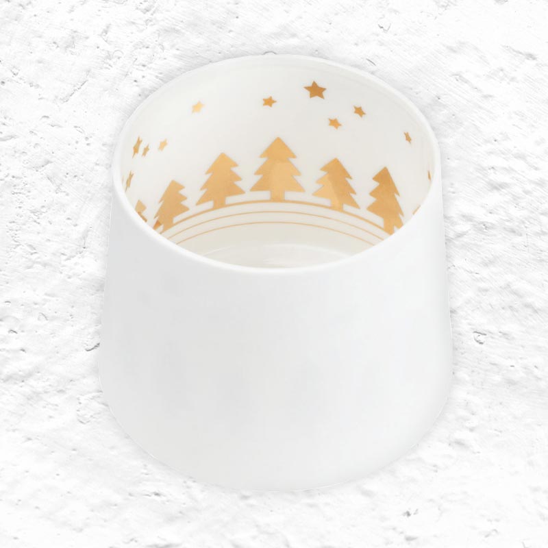 Porcelain tea light holder - Fir Forest - by Räder