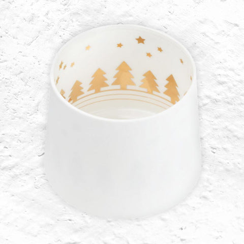 Porcelain tea light holder - Fir Forest - by Räder