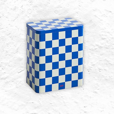 Tin Container - Large - Blue / Off-white - by HAY