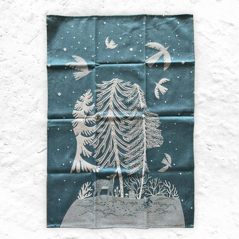 Nuit Polaire - Christmas Tea Towel - by Tissage Moutet