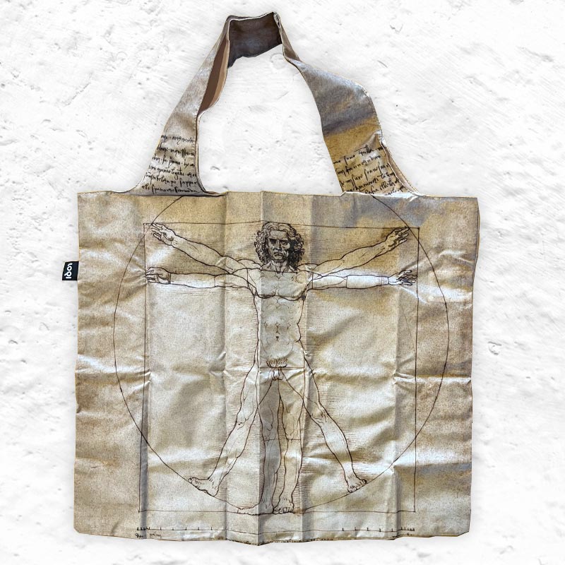 LOQI Foldaway Shopping Bag - Leonardo Da Vinci - The Vitruvian Man