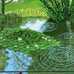 Water Lilies in the Pond with Pots of Flowers poster by David Hockney - dark blue background