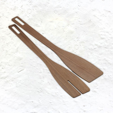 Walnut Wood Salad Server set by knIndustrie