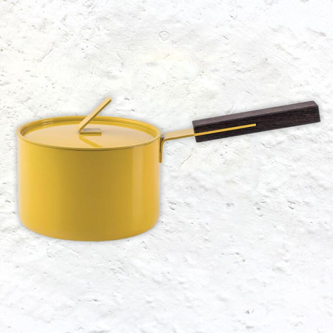 Yellow saucepan, 16cm, des. Lara Caffi for knIndustrie