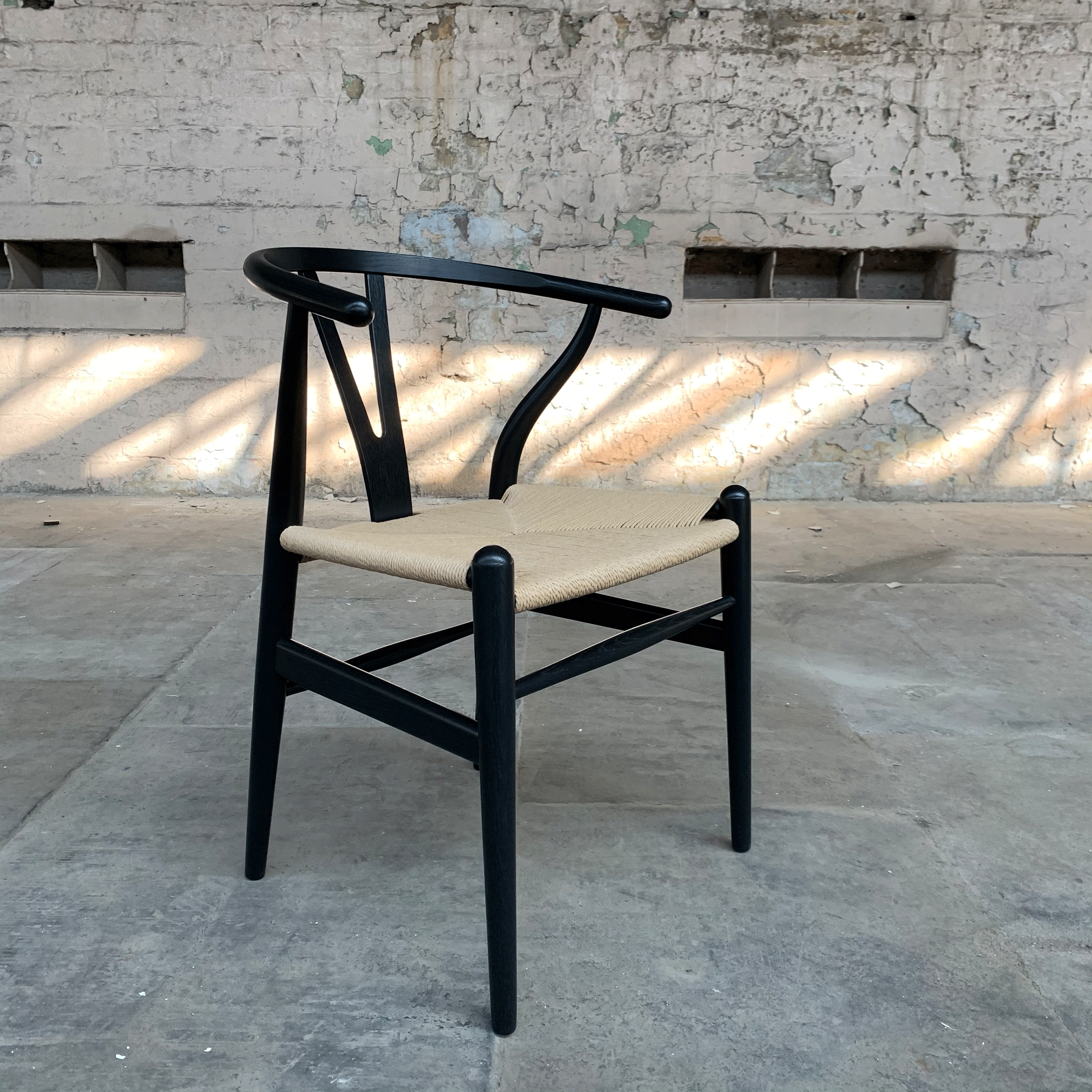 All black wishbone discount chair