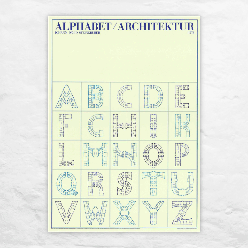 Johann David Steingruber: Architecture Alphabet (Alphabet Architektur) poster
