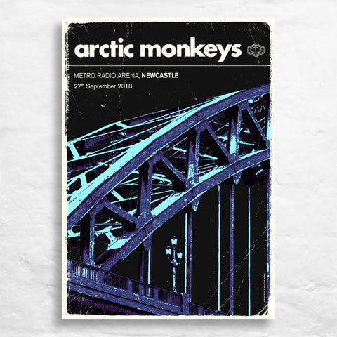 Arctic Monkeys, Newcastle poster by Tommy Davidson-Hawley -  hand pulled 4 colour screenprint