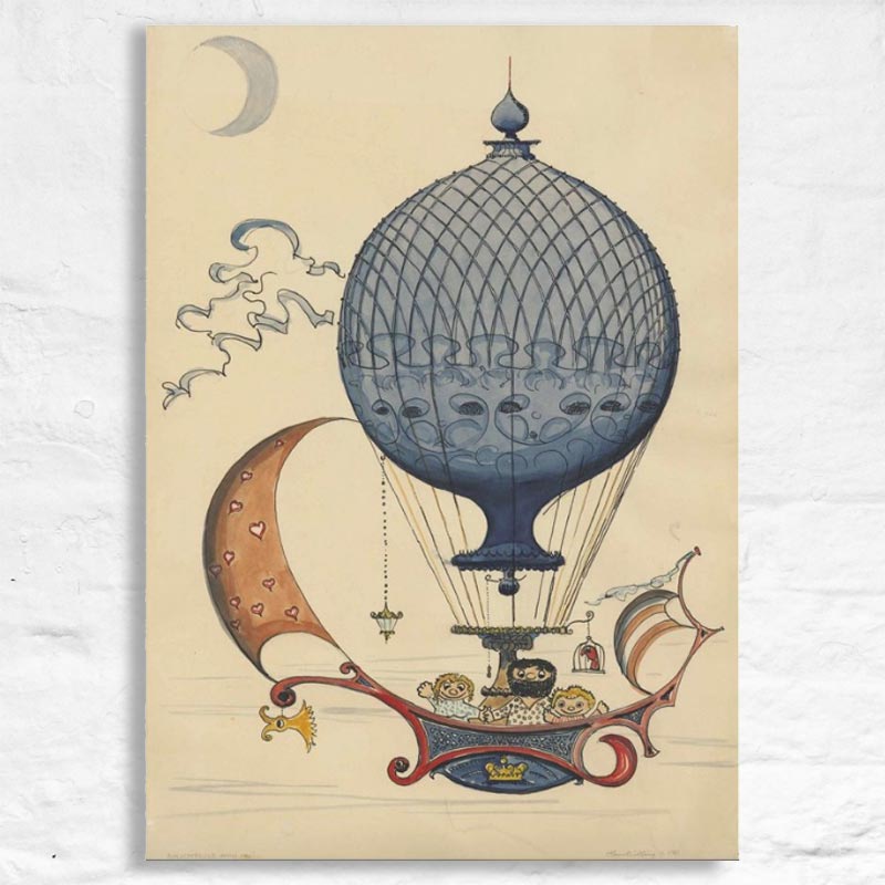 Balloon Travel (1961) poster by Hans Bølling
