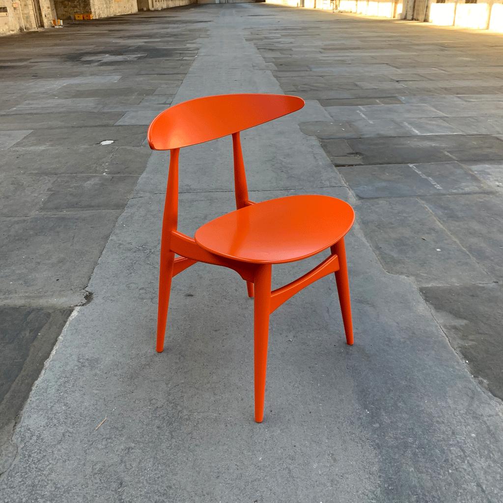 CH33P Chair - orange laquered - des. Hans J. Wegner, 1957 (made by Carl Hansen & Son)
