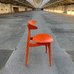 CH33P Chair - orange laquered - des. Hans J. Wegner, 1957 (made by Carl Hansen & Son)