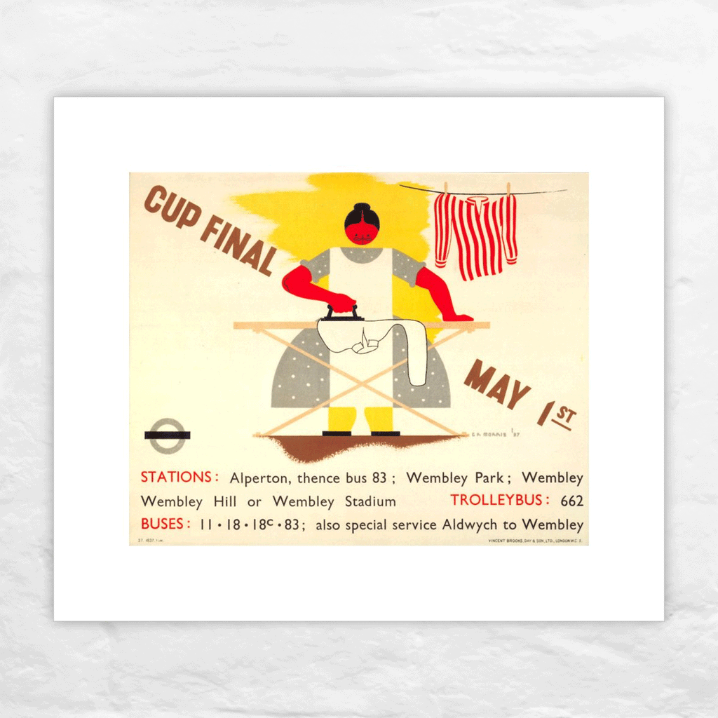 Cup Final, May 1st, 1937 poster by G R Morris  (printed on watercolour paper)