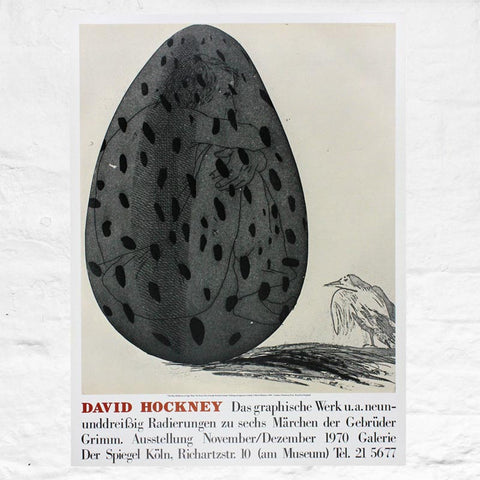 Boy Hidden in an Egg poster by David Hockney (Galerie Der Speigel, 1970)